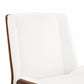 White Leatherette And Walnut Office Chair By Homeroots - 319081 | Office Chairs | Modishstore - 6