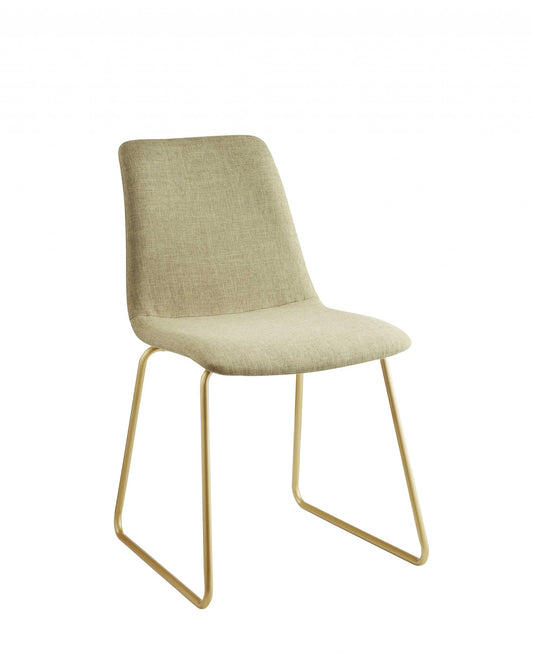 Light Green Fabric And Gold Accent Chair By Homeroots | Accent Chairs | Modishstore