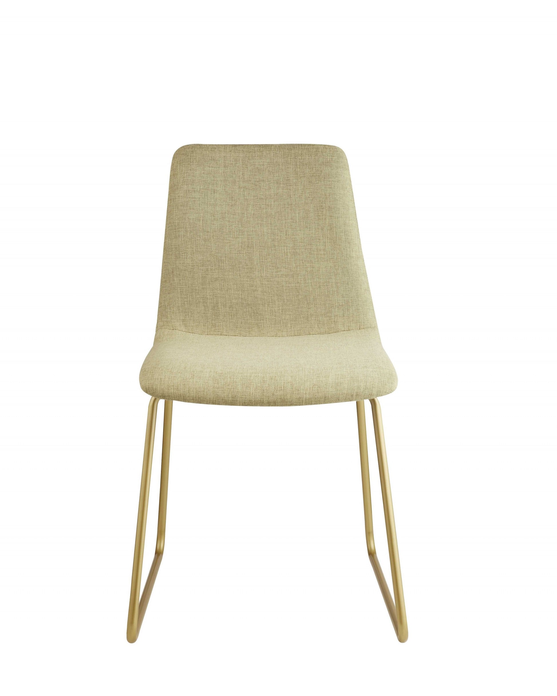 Light Green Fabric And Gold Accent Chair By Homeroots | Accent Chairs | Modishstore - 3