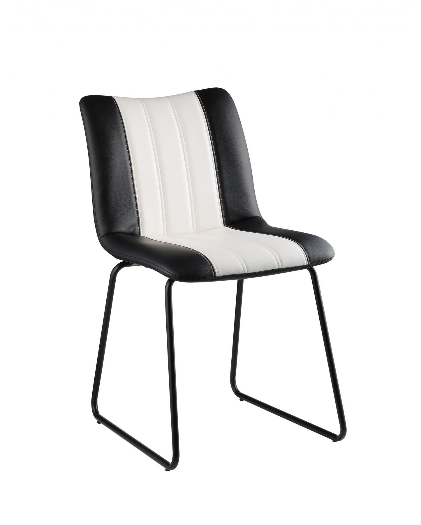 Black And White Leatherette Accent Chair By Homeroots | Accent Chairs | Modishstore - 2