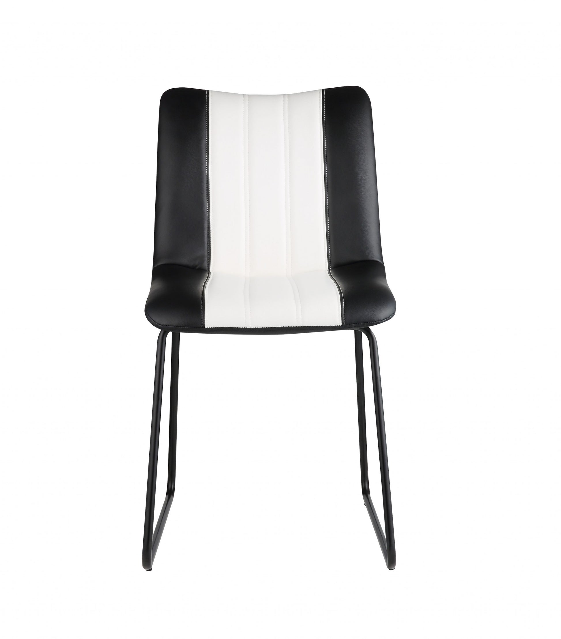 Black And White Leatherette Accent Chair By Homeroots | Accent Chairs | Modishstore - 3