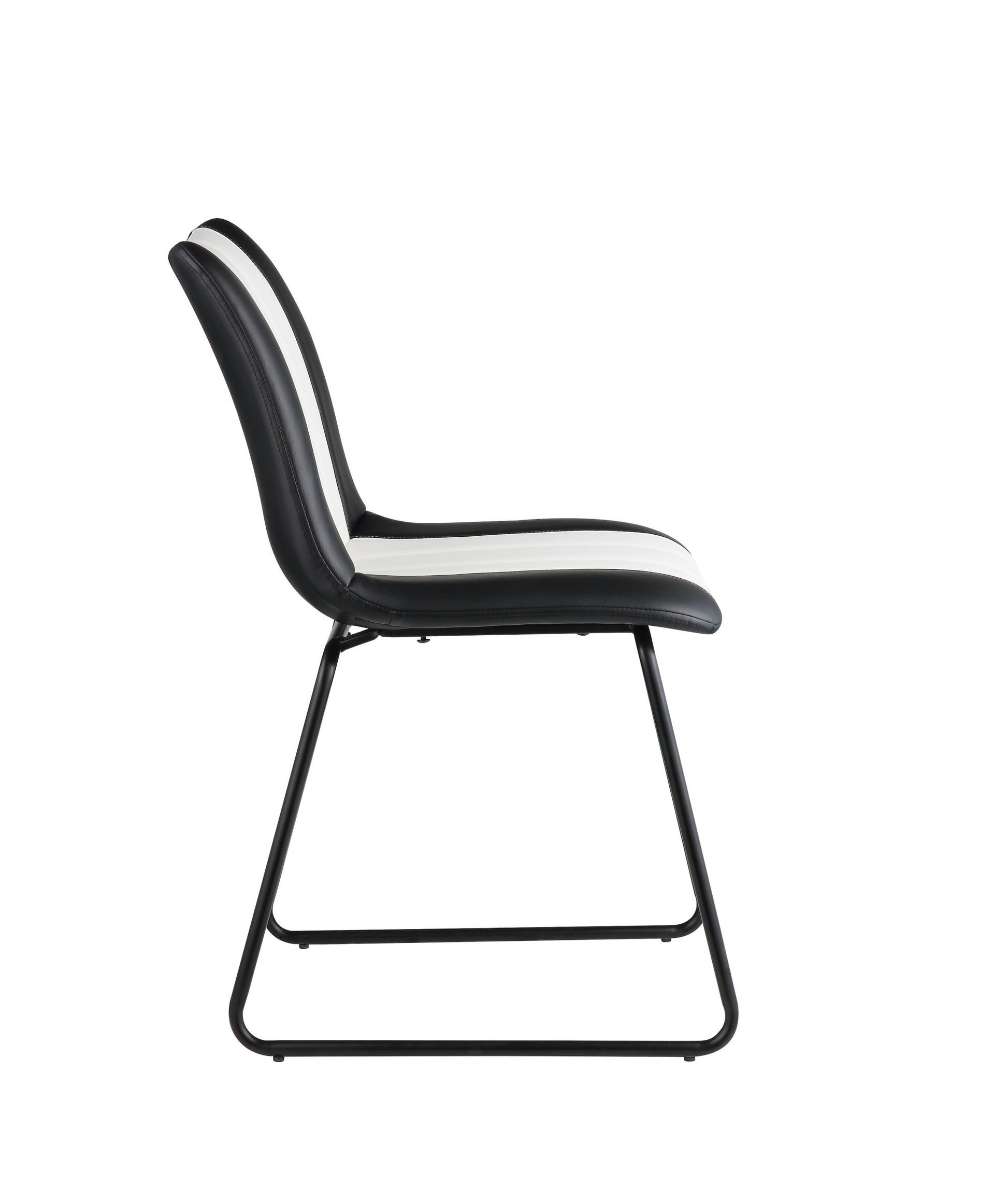 Black And White Leatherette Accent Chair By Homeroots | Accent Chairs | Modishstore - 4