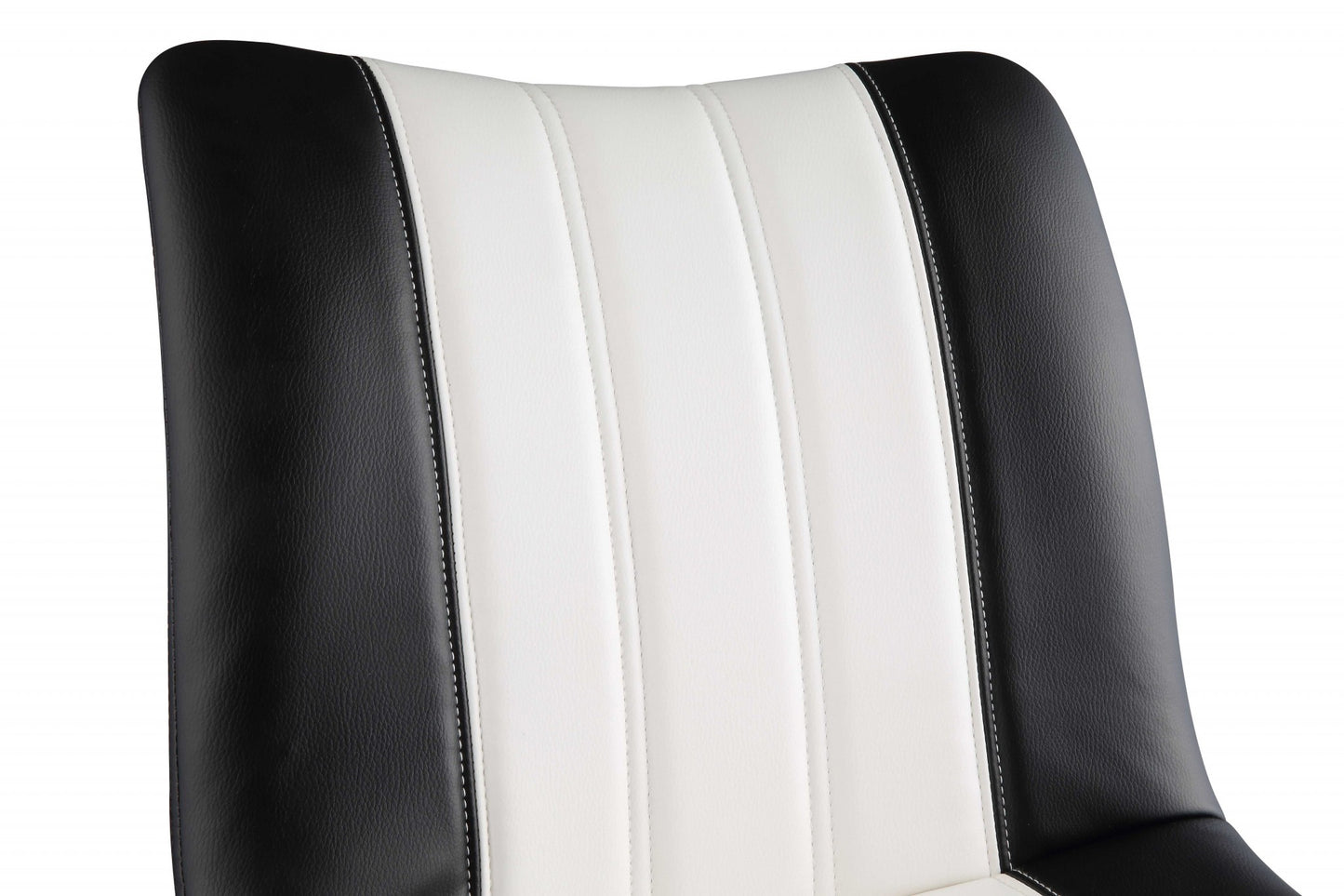 Black And White Leatherette Accent Chair By Homeroots | Accent Chairs | Modishstore - 6