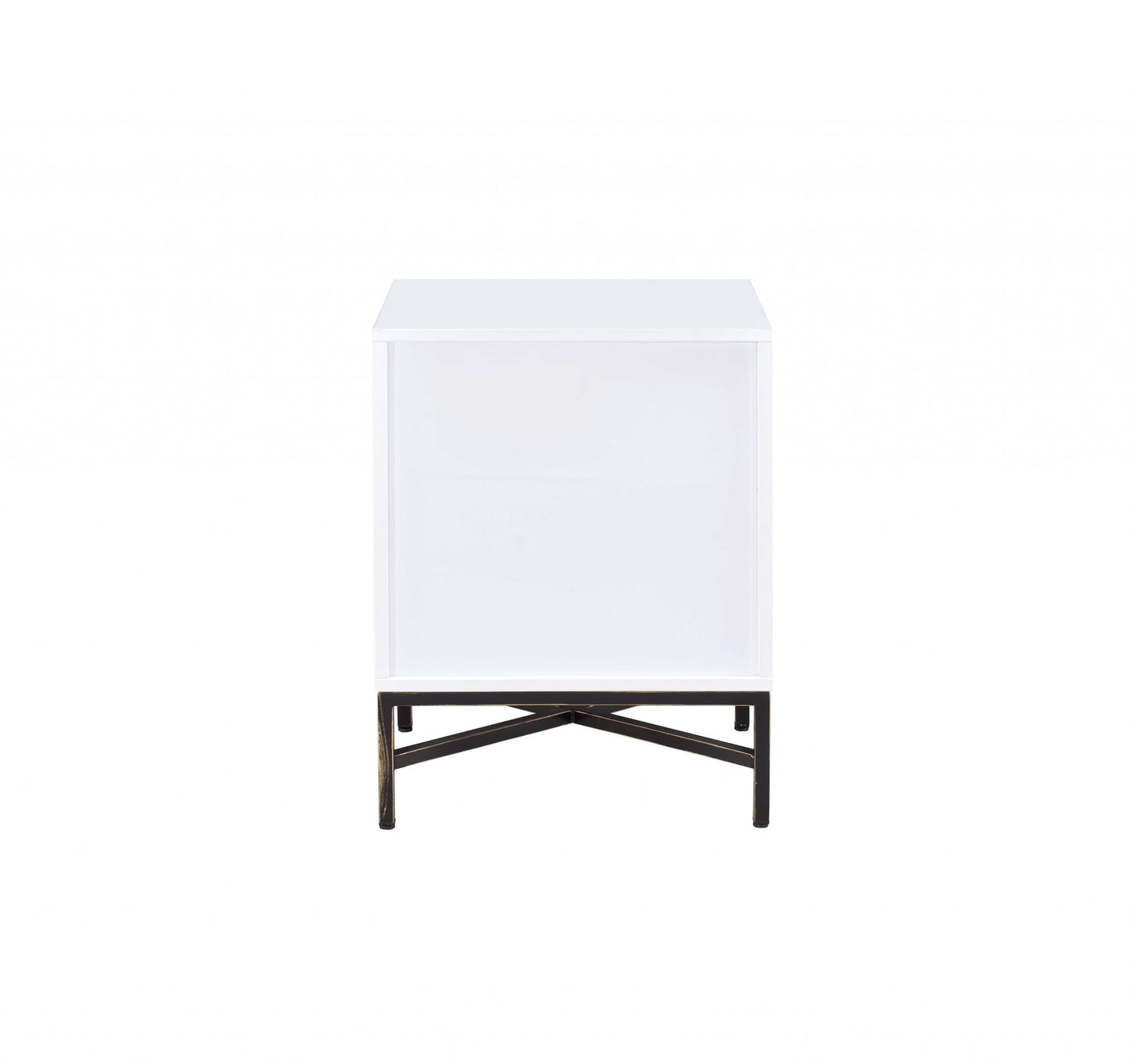 White And Black Wooden Nightstand By Homeroots - 319111 | Nightstands | Modishstore - 4