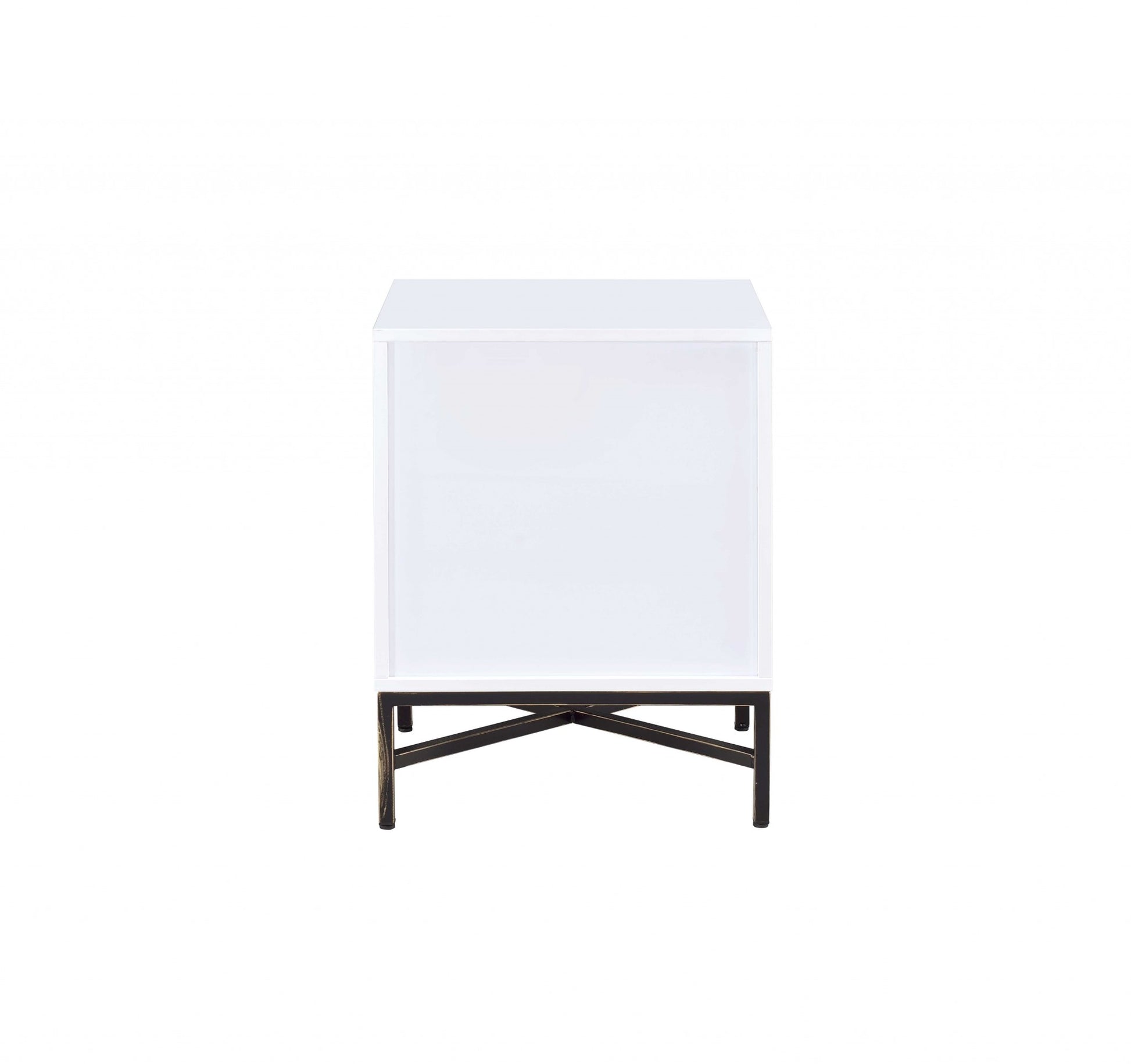 White And Black Wooden Nightstand By Homeroots - 319111 | Nightstands | Modishstore - 4