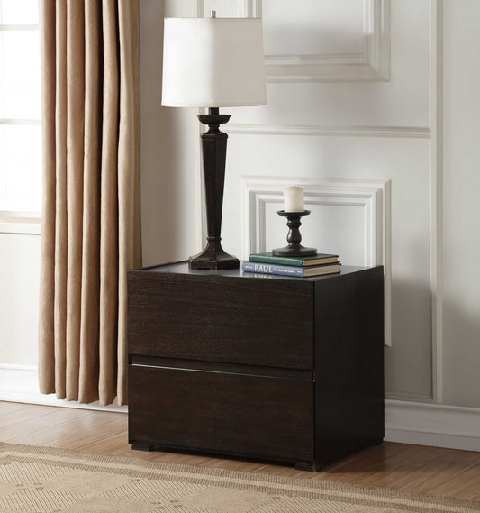 Dark Grey And Light Epresso Mdf Nightstand By Homeroots | Nightstands | Modishstore