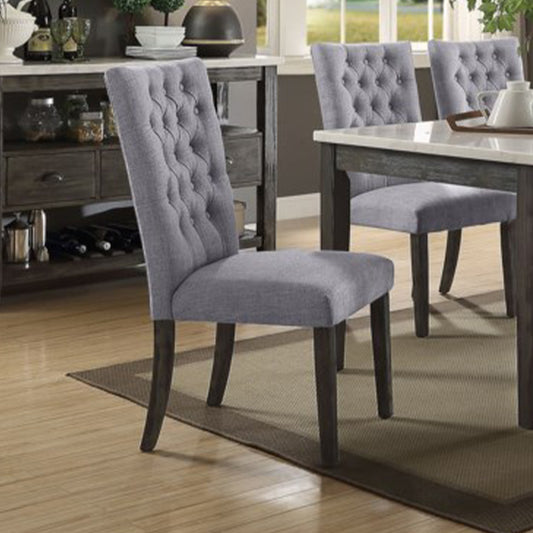 2Pc Gray Fabric And Gray Oak Side Chair By Homeroots | Dining Chairs | Modishstore