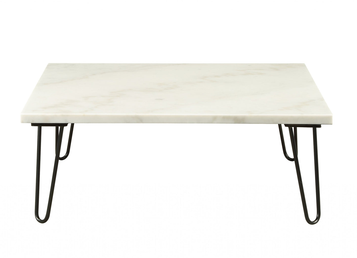 Real Marble And Black Coffee Table By Homeroots | Coffee Tables | Modishstore