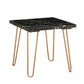 Black Marble and Gold Geometric End Table By Homeroots | End Tables | Modishstore