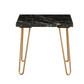Black Marble and Gold Geometric End Table By Homeroots | End Tables | Modishstore - 2