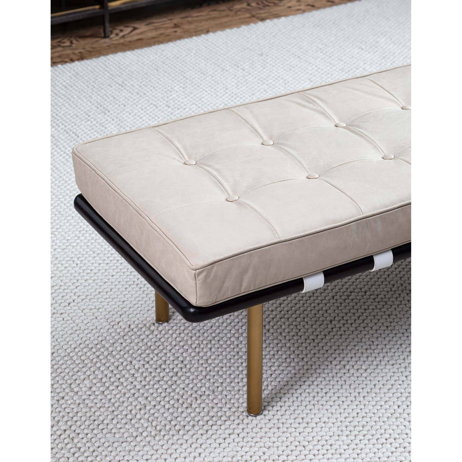 Tufted Gallery Bench Cappuccino By Regina Andrew | Benches | Modishstore - 5