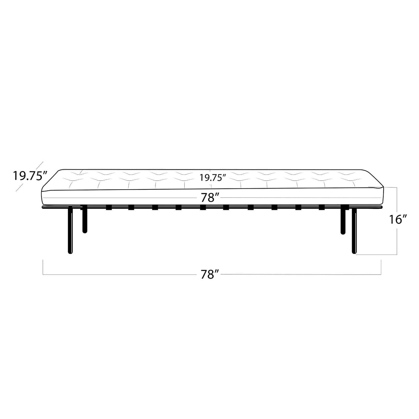 Tufted Gallery Bench Cappuccino By Regina Andrew | Benches | Modishstore - 12