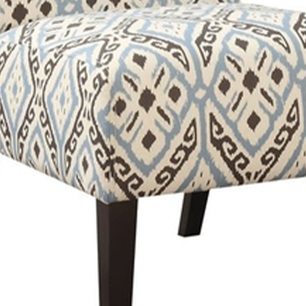 Blue And Black Pattern Upholstered Accent Chair By Homeroots | Accent Chairs | Modishstore - 5