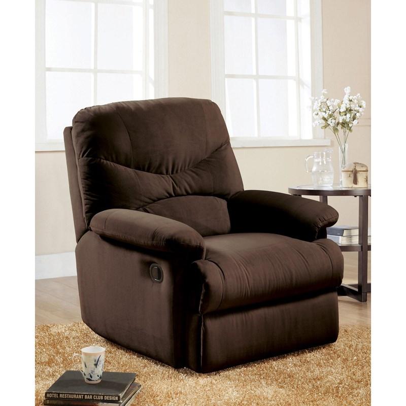 Chocolate Upholstered Motion Recliner By Homeroots | Recliners | Modishstore - 2