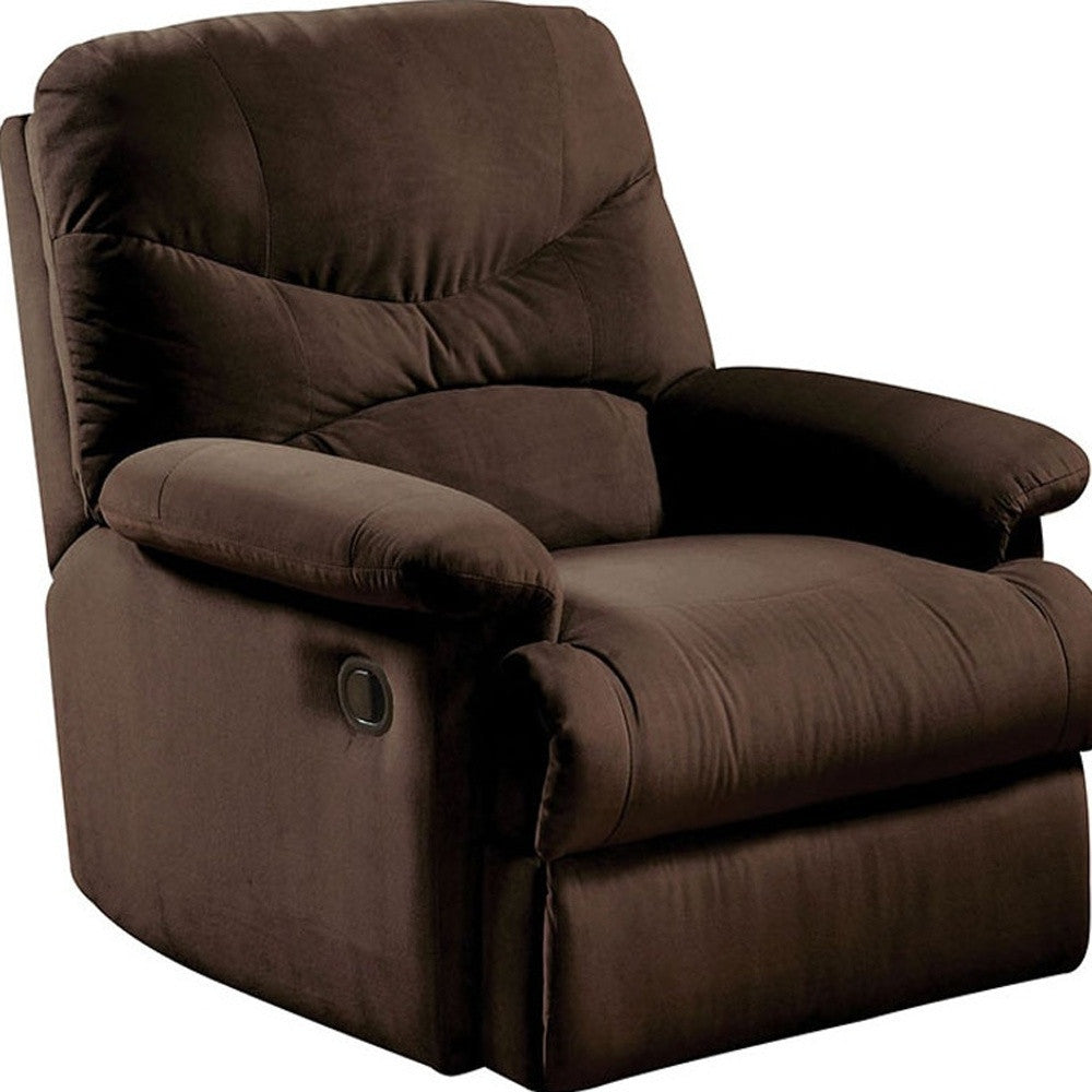 Chocolate Upholstered Motion Recliner By Homeroots | Recliners | Modishstore - 4