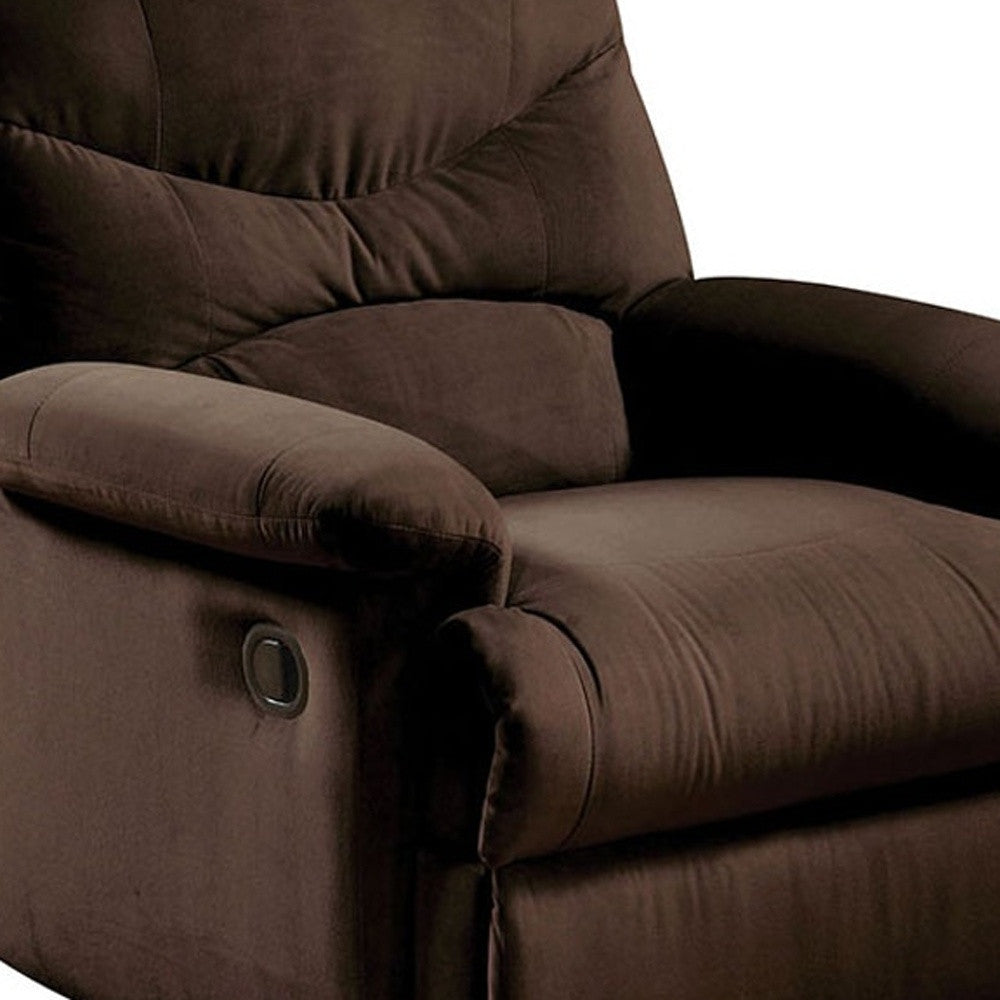 Chocolate Upholstered Motion Recliner By Homeroots | Recliners | Modishstore - 5