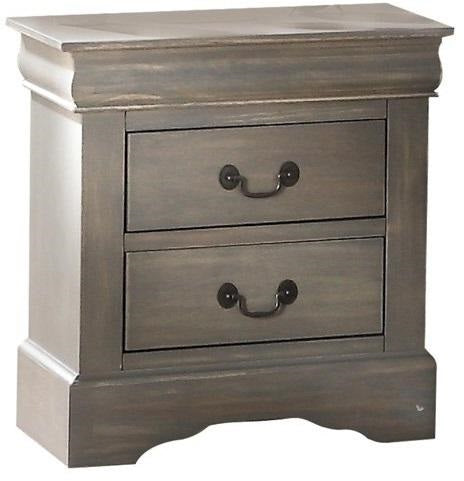 Classic Gray Wash Finish 2 Drawer Wooden Nightstand By Homeroots | Nightstands | Modishstore - 3