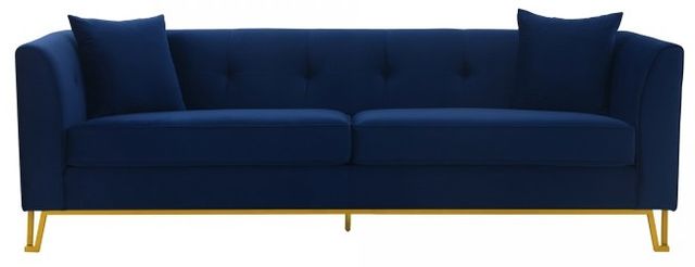 Everest 2 Piece Blue Fabric Upholstered Sofa & Chair Set By Armen Living | Sofas |  Modishstore  - 3