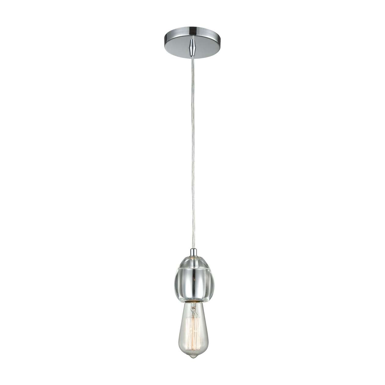 Socketholder 1-Light Mini Pendant in Polished Chrome | Pendant Lamps | Modishstore