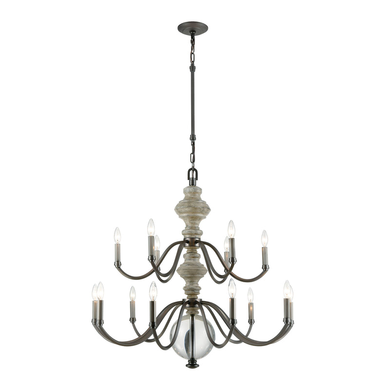 Neo Classica 15-Light Chandelier in Aged Black Nickel ELK Lighting | Chandeliers | Modishstore