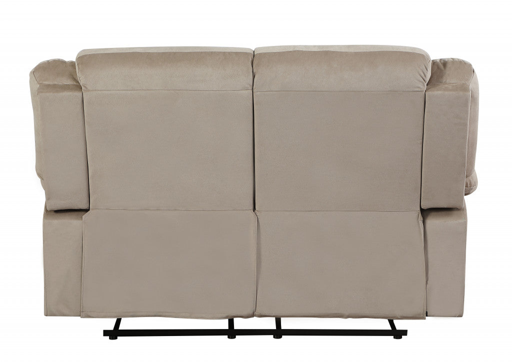 40" Contemporary Beige Fabric Loveseat By Homeroots | Loveseats | Modishstore - 4