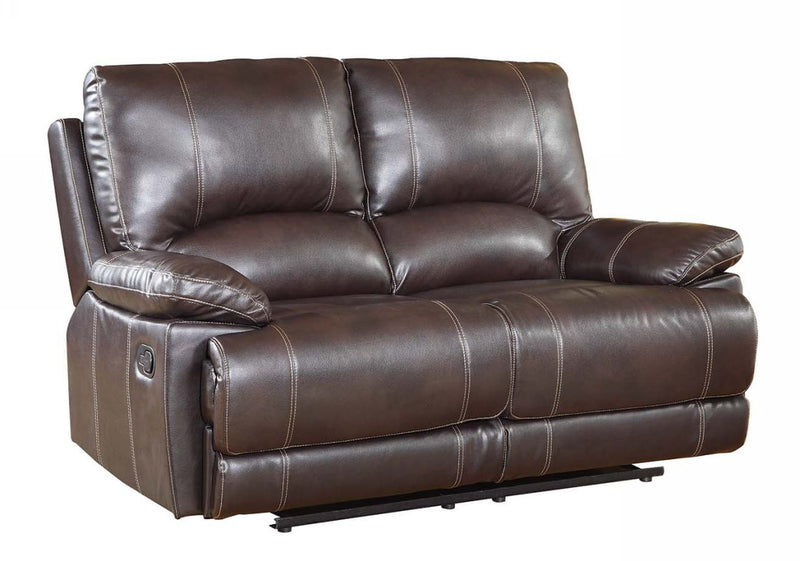 41" Stylish Brown Leather Loveseat By Homeroots | Loveseats | Modishstore