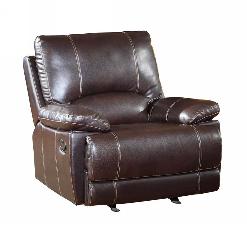 42" Brown Stylish Leather Reclining Chair By Homeroots | Recliners | Modishstore