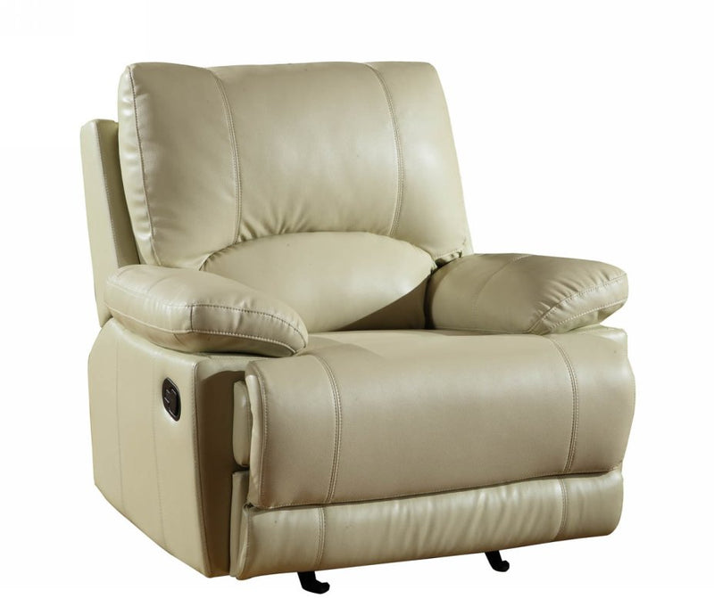 42" Beige Stylish Leather Reclining Chair By Homeroots | Recliners | Modishstore