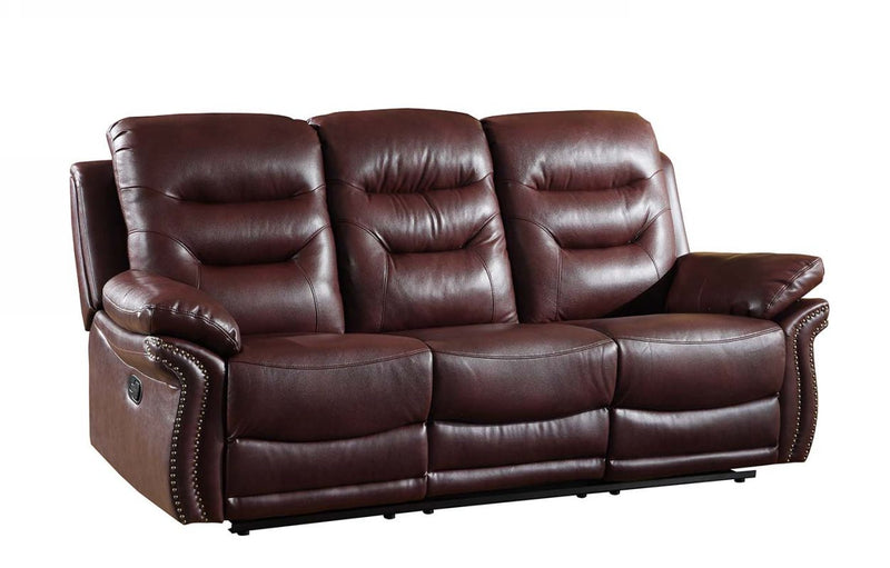 44" Comfortable Burgundy Leather Sofa By Homeroots | Sofas | Modishstore