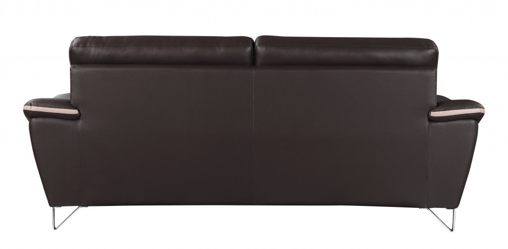 36" Charming Brown Leather Sofa By Homeroots | Sofas | Modishstore - 3