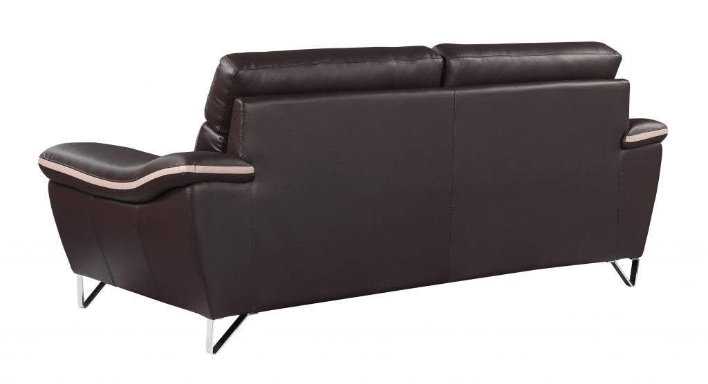 36" Charming Brown Leather Sofa By Homeroots | Sofas | Modishstore - 4