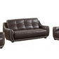 108" Elegant Brown Leather Sofa Set By Homeroots | Sofa Set | Modishstore