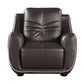 108" Elegant Brown Leather Sofa Set By Homeroots | Sofa Set | Modishstore - 3