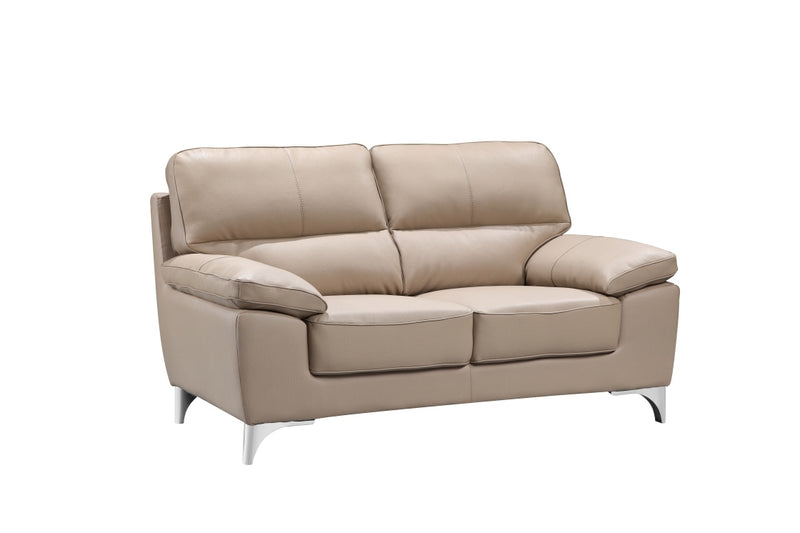 37" Classy Beige Leather Loveseat By Homeroots | Loveseats | Modishstore