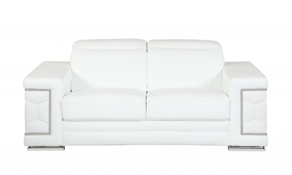 114" Sturdy White Leather Sofa Set By Homeroots | Sofa Set | Modishstore - 4