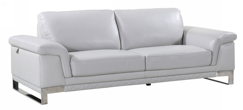 32" Lovely Light Grey Leather Sofa By Homeroots | Sofas | Modishstore