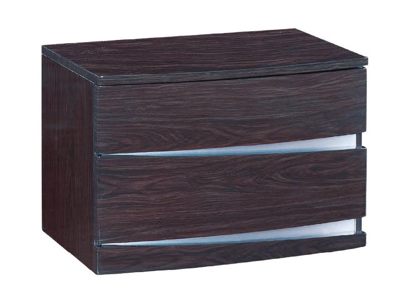 16.5" Exquisite Wenge High Gloss Nightstand By Homeroots | Nightstands | Modishstore