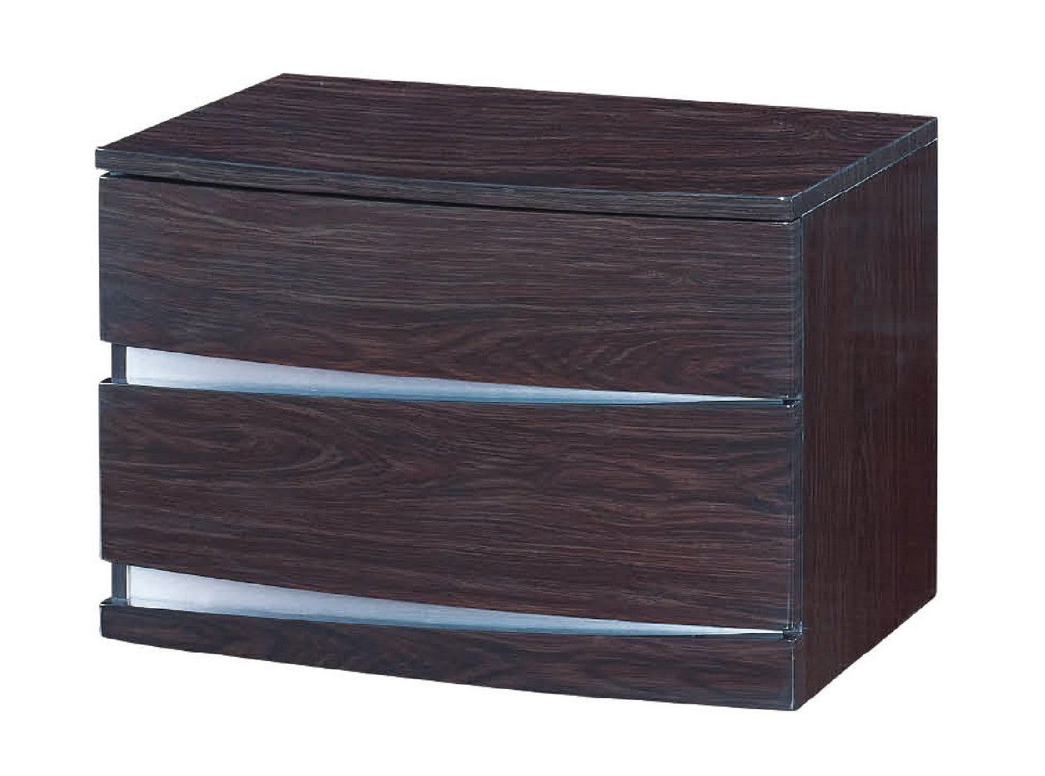 16.5" Exquisite Wenge High Gloss Nightstand By Homeroots | Nightstands | Modishstore - 2