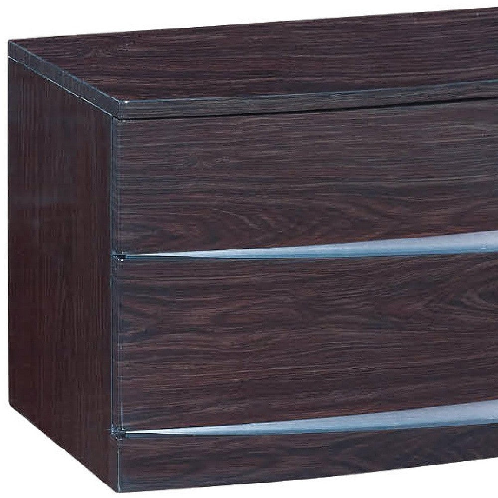 16.5" Exquisite Wenge High Gloss Nightstand By Homeroots | Nightstands | Modishstore - 3