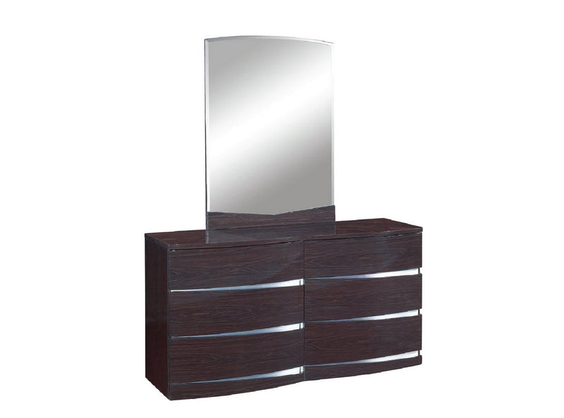 32" Exquisite Wenge High Gloss Dresser By Homeroots | Dressers | Modishstore