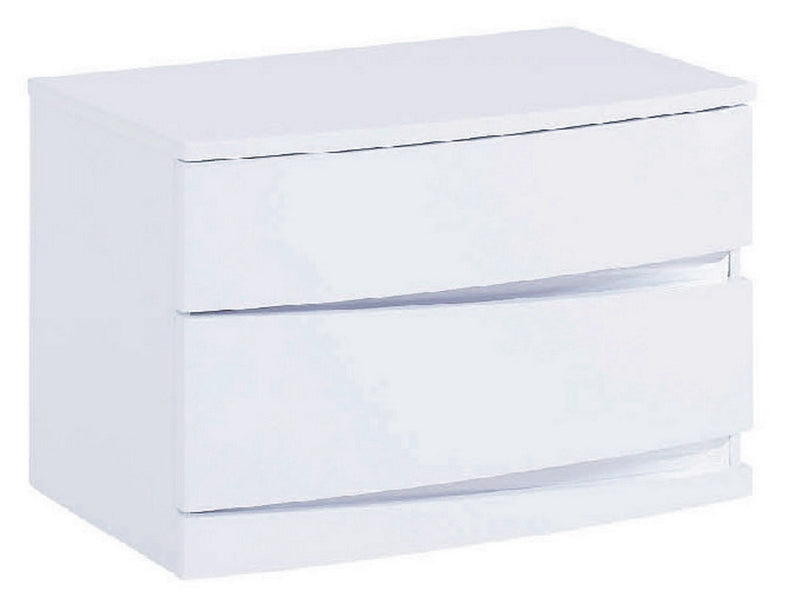 16.5" Exquisite White High Gloss Nightstand By Homeroots | Nightstands | Modishstore