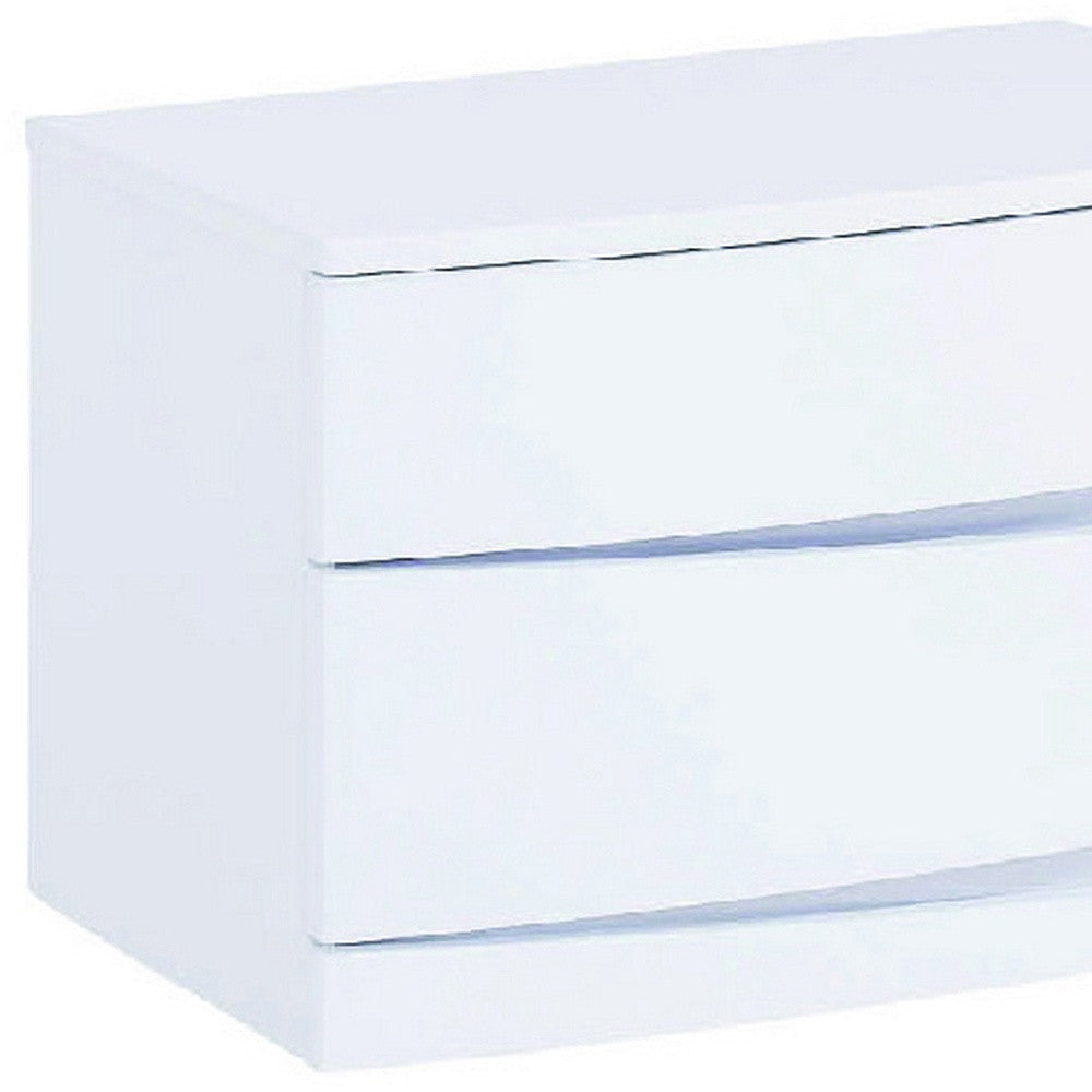 16.5" Exquisite White High Gloss Nightstand By Homeroots | Nightstands | Modishstore - 3