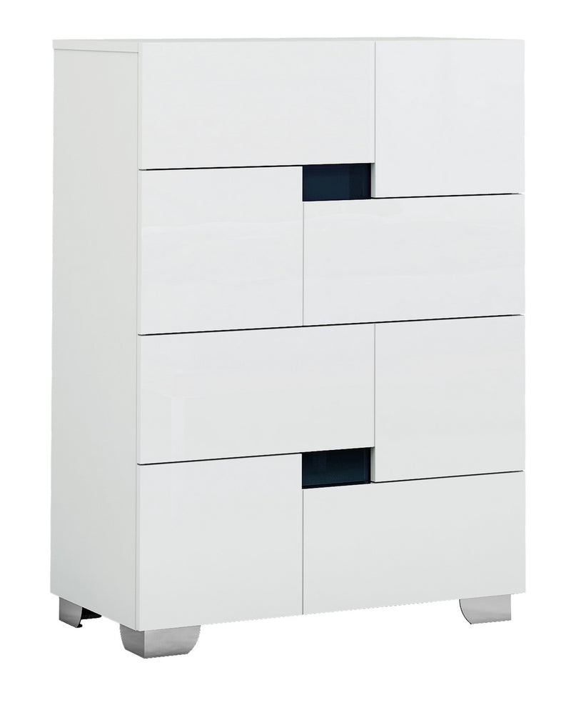 44" Superb White High Gloss Chest By Homeroots | Drawers | Modishstore