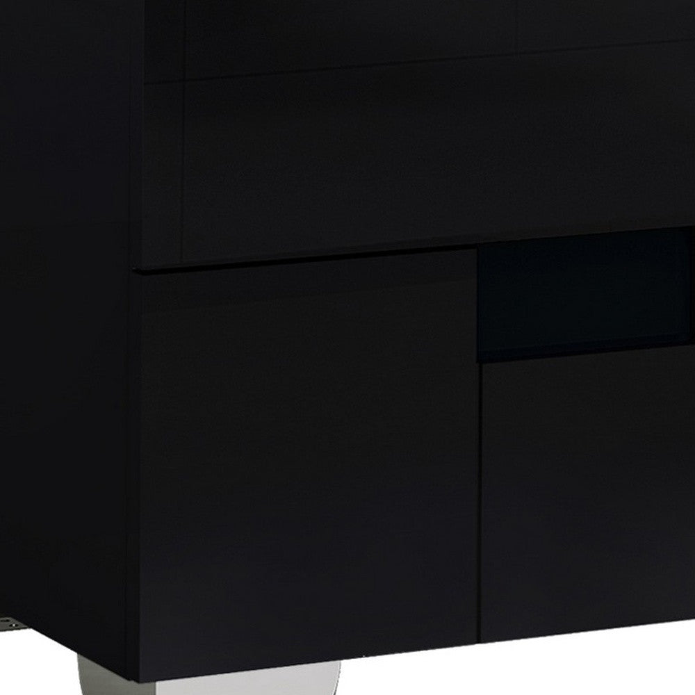 18" Superb Black High Gloss Nightstand By Homeroots | Nightstands | Modishstore - 3