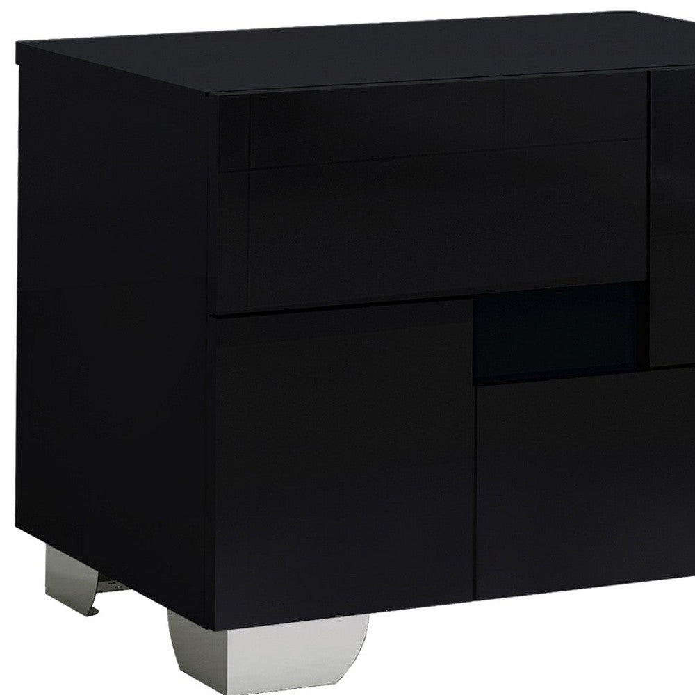 18" Superb Black High Gloss Nightstand By Homeroots | Nightstands | Modishstore - 4