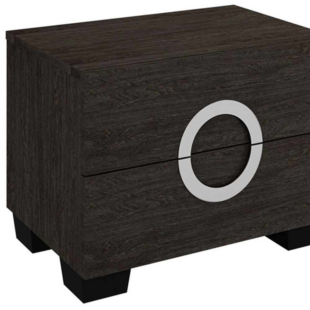 18" Refined Grey High Gloss Nightstand By Homeroots | Nightstands | Modishstore - 3