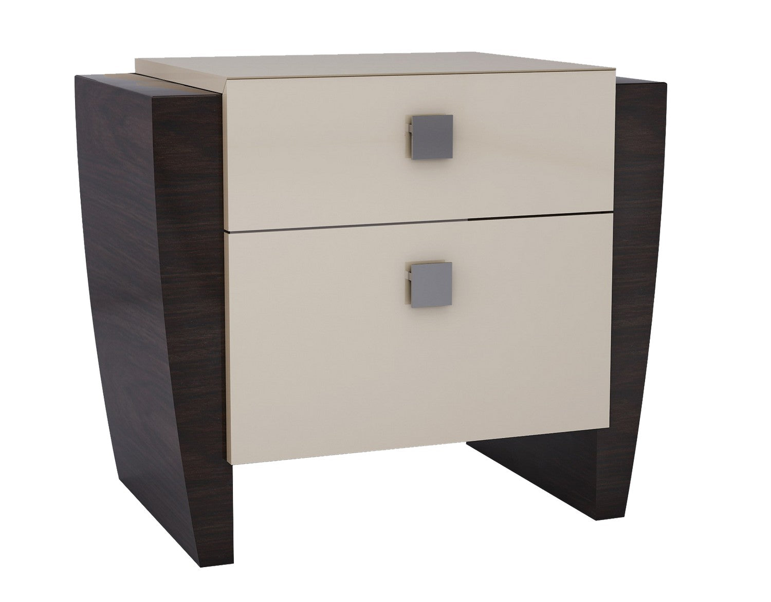 22" Refined Beige High Gloss Nightstand By Homeroots | Nightstands | Modishstore