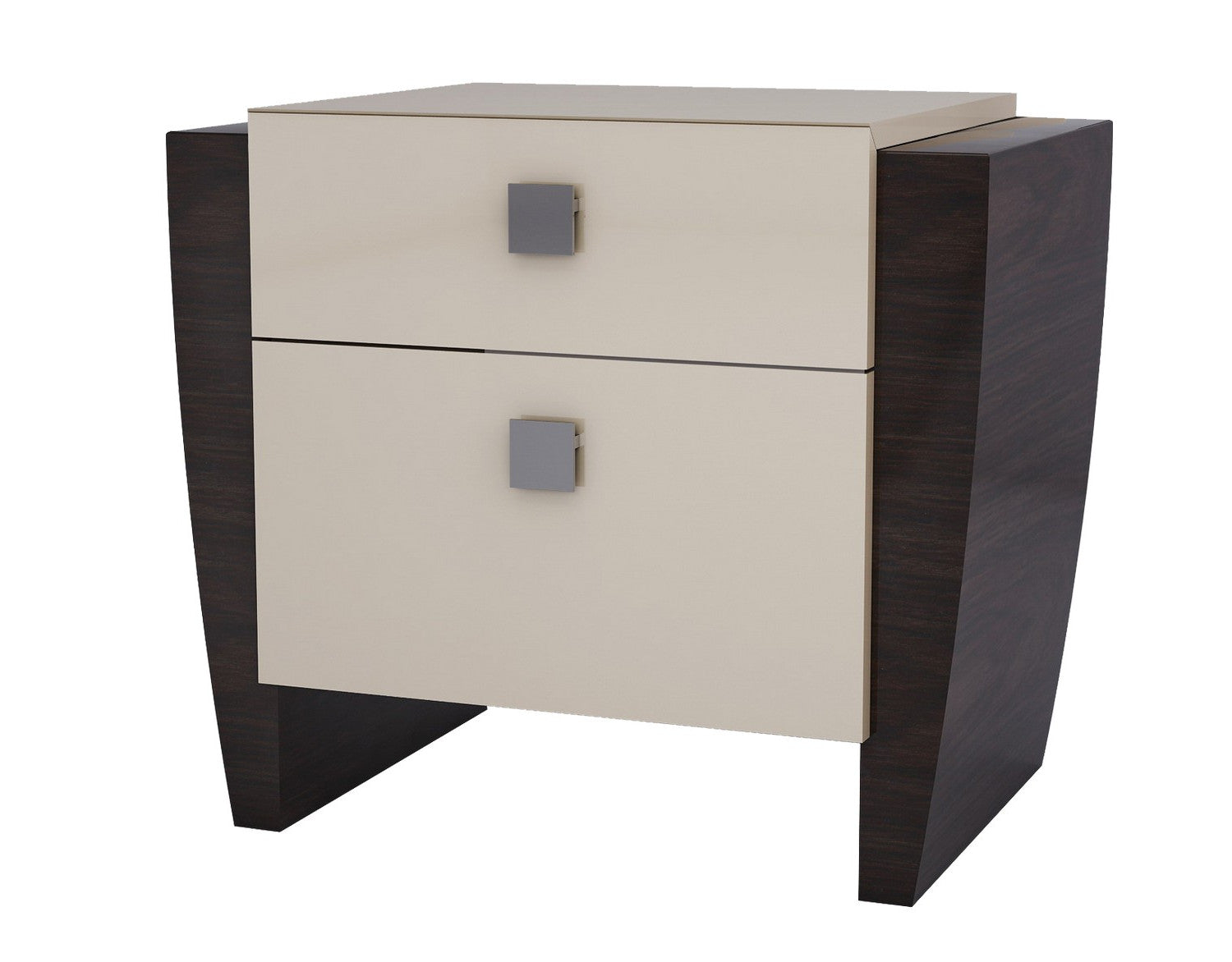 22" Refined Beige High Gloss Nightstand By Homeroots | Nightstands | Modishstore - 2