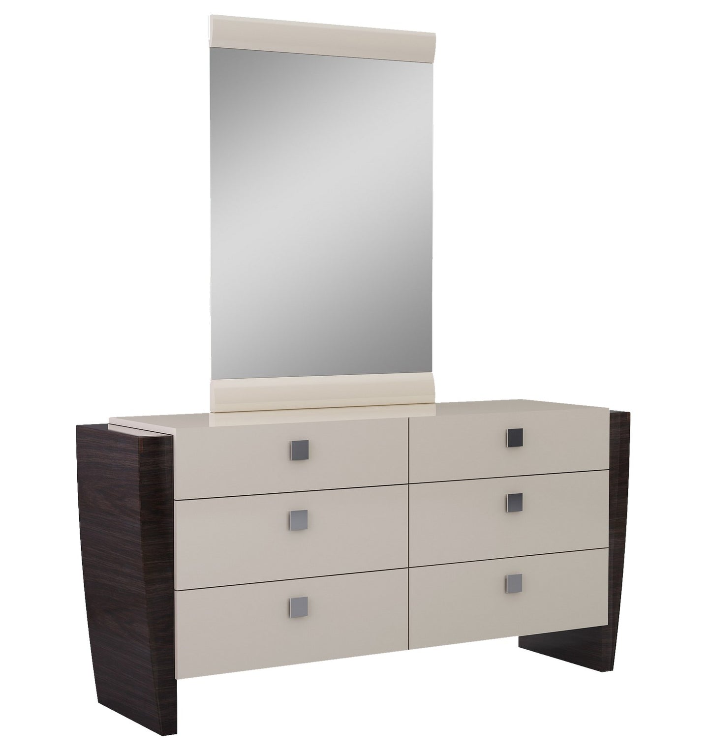 34" Refined Beige High Gloss Dresser By Homeroots | Dressers | Modishstore