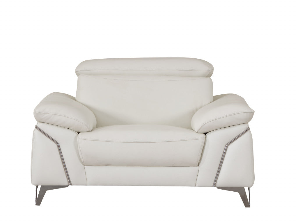 93" White Leather Sofa Set By Homeroots | Sofa Set | Modishstore - 3